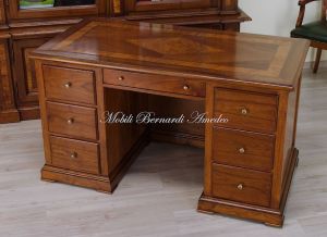 Classic style inlaid study desk handcrafted in solid wood